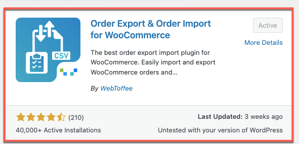 Basisversion des Bestell-Export-Import-Plugins