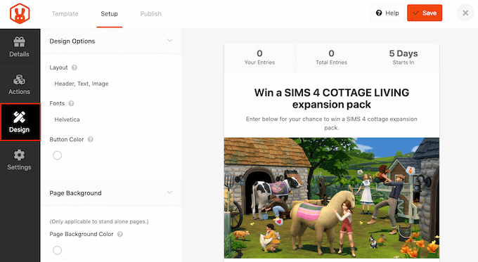 Ändern des Designs Ihres Twitch-Wettbewerbs