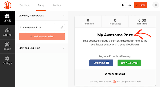 Das RafflePress WordPress Giveaway-Plugin