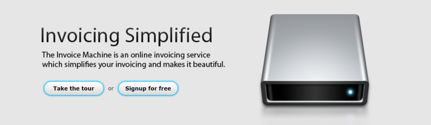 인보이스 머신 홈 페이지.