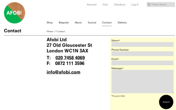 afobi contact form design