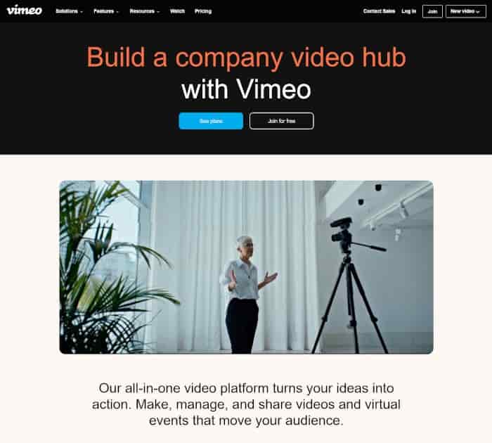 fornitore di streaming video - Vimeo