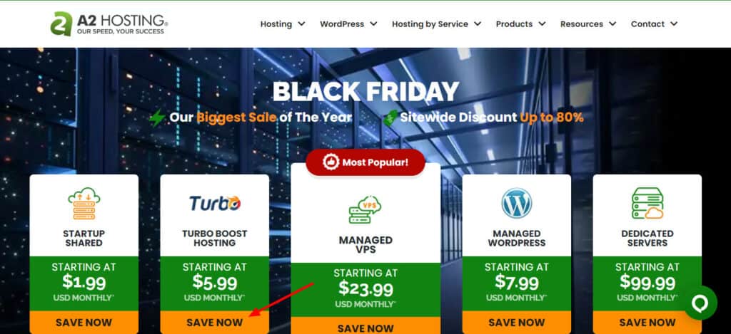 Elegir un plan de alojamiento en A2 Hosting