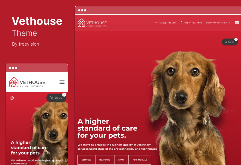 موضوع Vethouse - موضوع العناية بالحيوانات الأليفة والطب البيطري