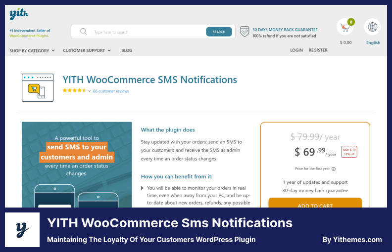YITH WooCommerce Sms Notifications Plugin - Bewahren Sie die Loyalität Ihrer Kunden WordPress Plugin