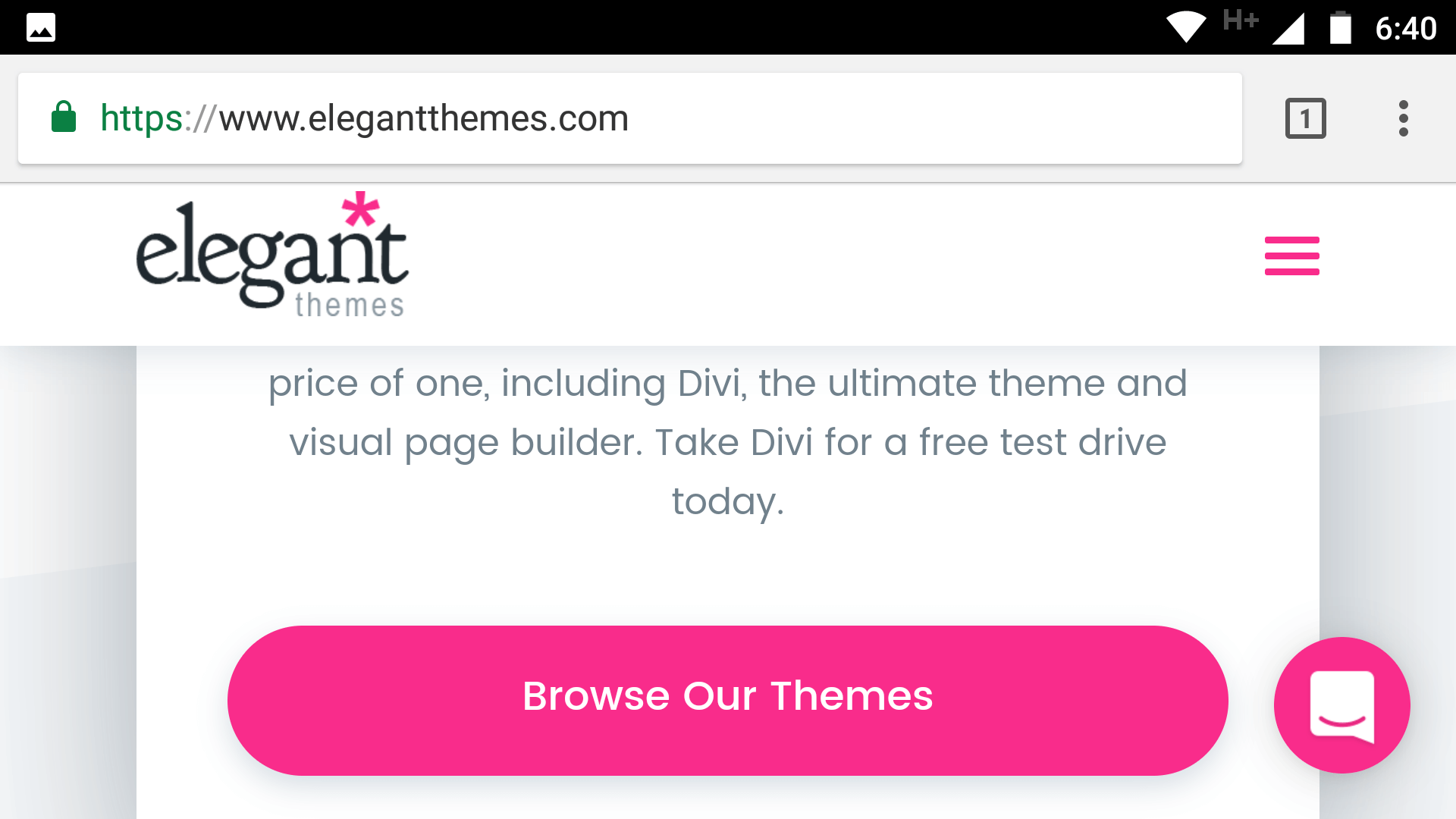 CTA 和实时聊天按钮。