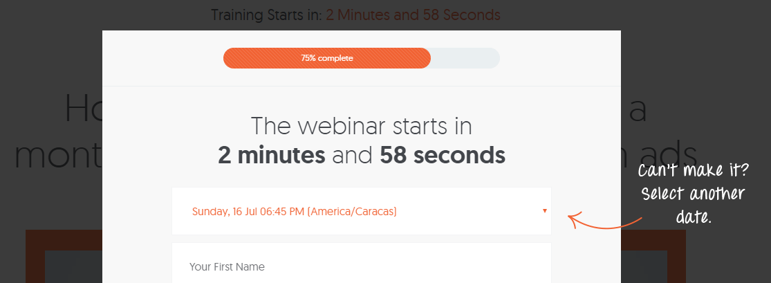 一个弹出屏幕。