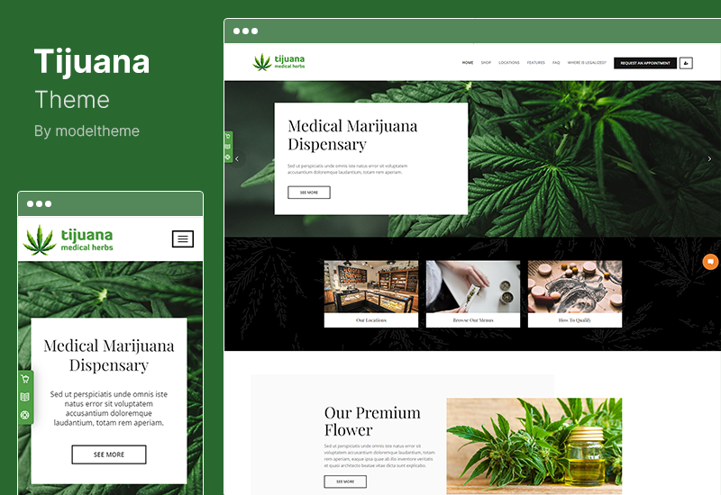 Tijuana Theme - Motyw WordPress dla przychodni marihuany i medycyny