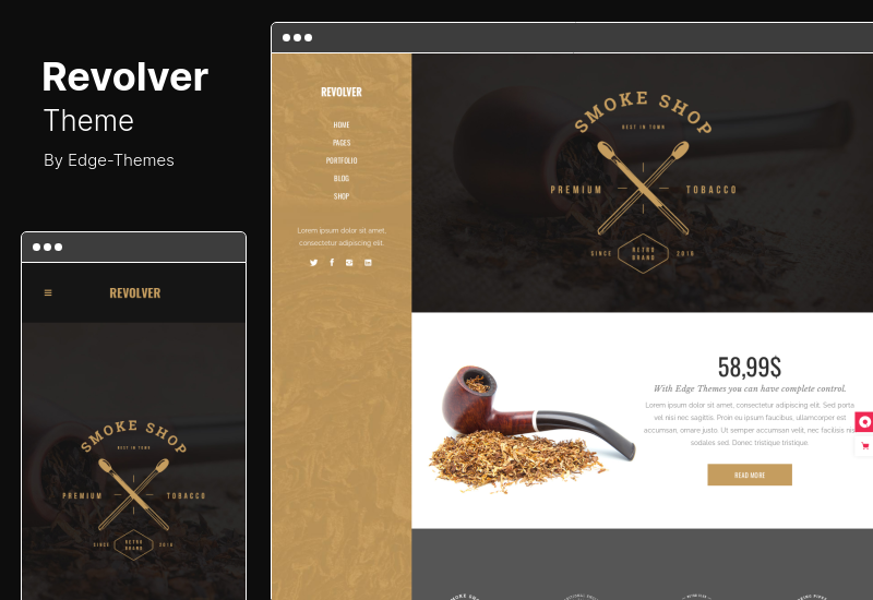 Motyw Revolver - Motyw WordPress dla studia tatuażu i salonu fryzjerskiego