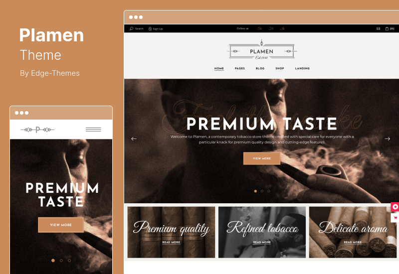 Motyw Plamen - motyw sklepu tytoniowego WooCommerce