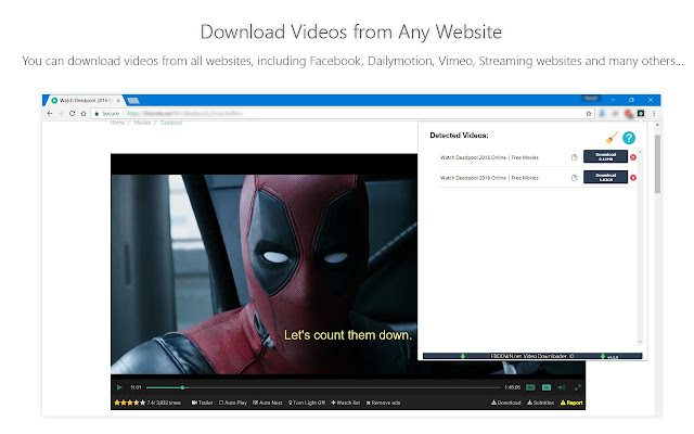 10+ 최고의 무료 비디오 다운로더 Chrome 확장 프로그램 75 video downloader plus