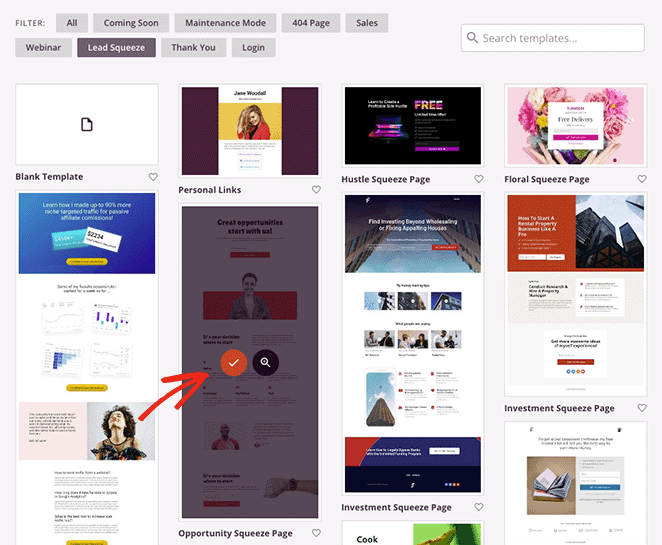 seedprodlandingpage템플릿 - SeedProd Choose a landing page template