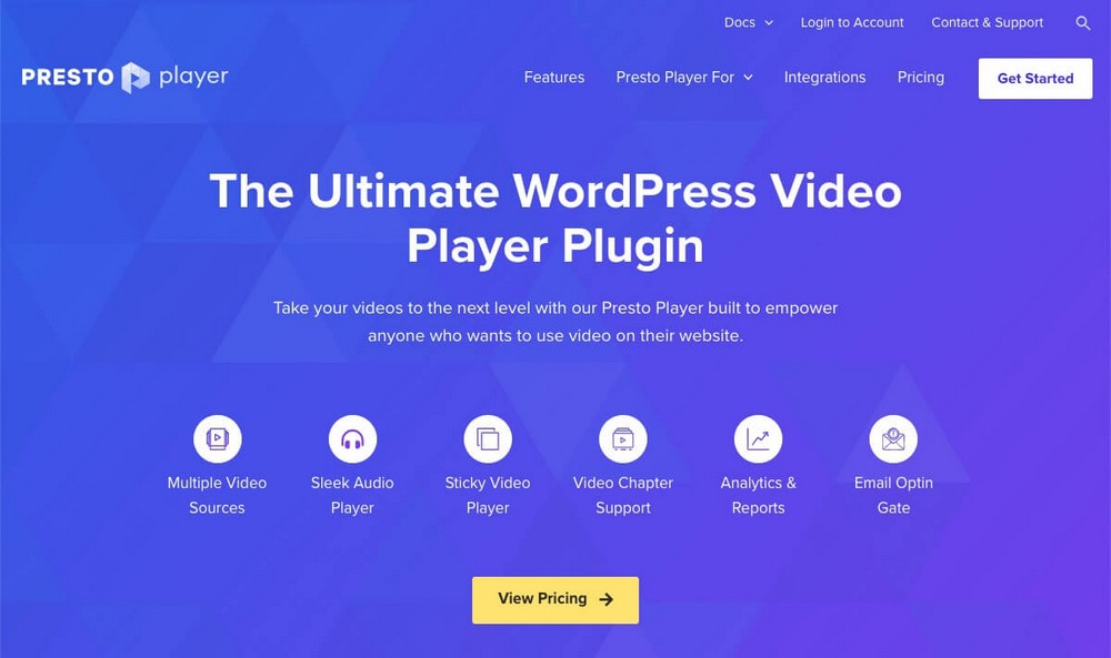 หน้าแรกของ Presto Player