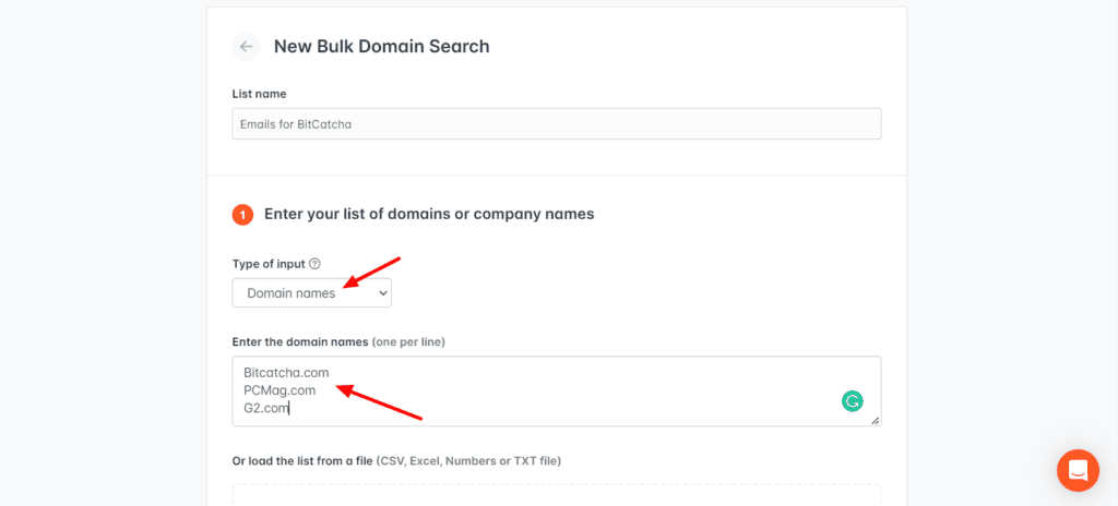 Hunter Bulk-Domain-Suche