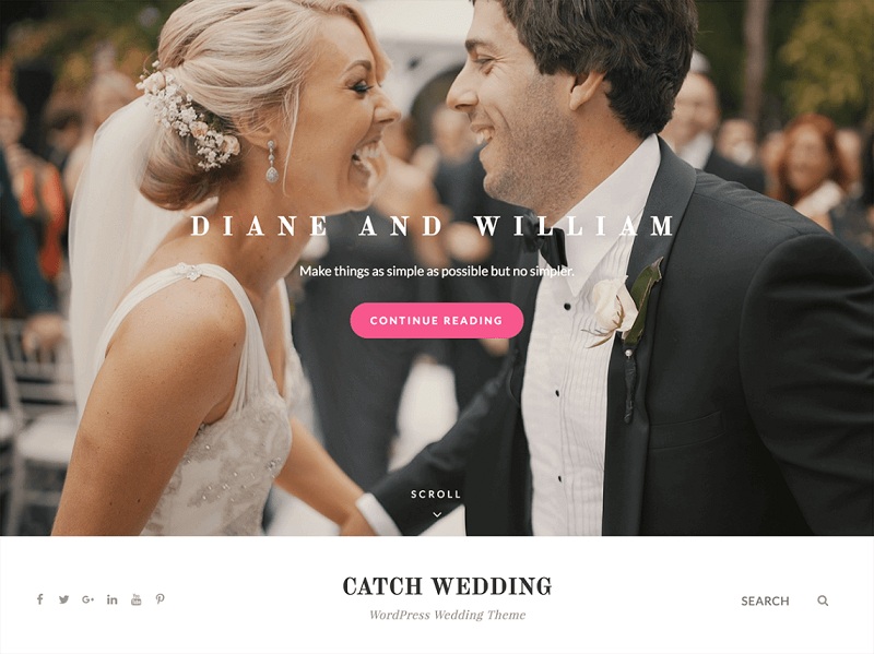 จับธีม WordPress งานแต่งงานฟรี
