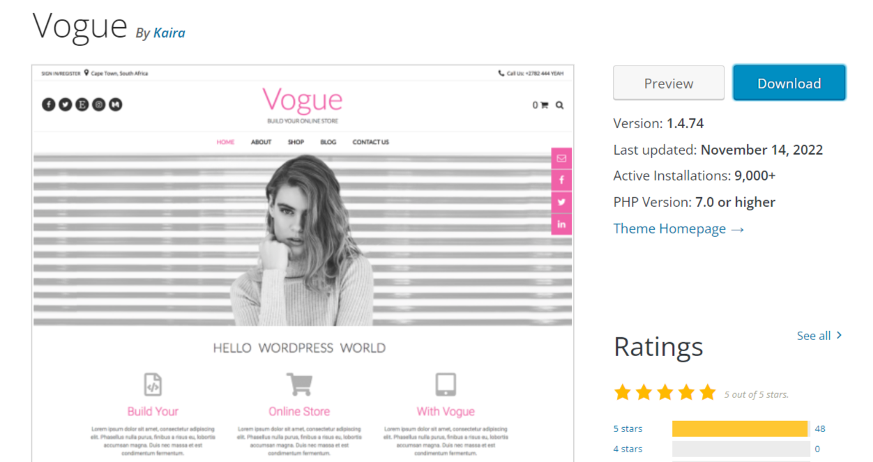 Thème Vogue