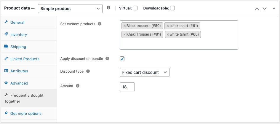 Configurar descuentos comprados juntos con frecuencia