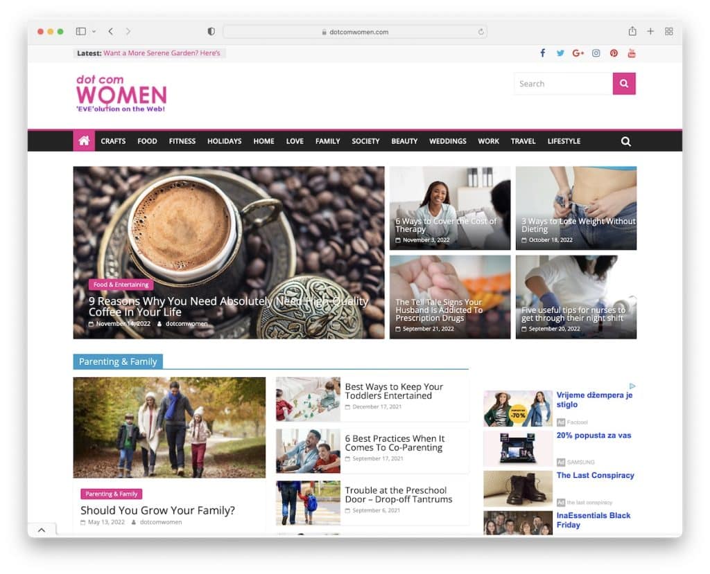 dot com frauen bluehost website beispiel