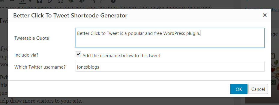 更好的点击推文生成器弹出窗口