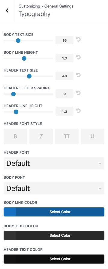 Divi 主题定制器