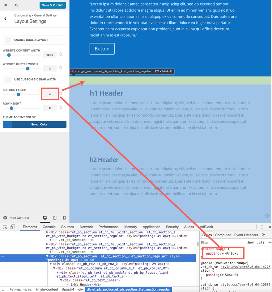 Divi 主题定制器