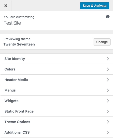 Divi 主题定制器