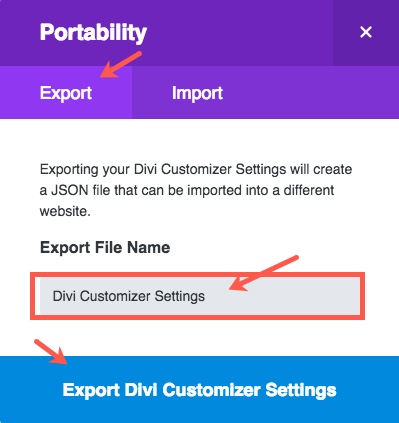 Divi 主题定制器
