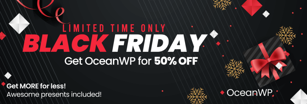 promoção de banner de vendas oceanwp bfcm