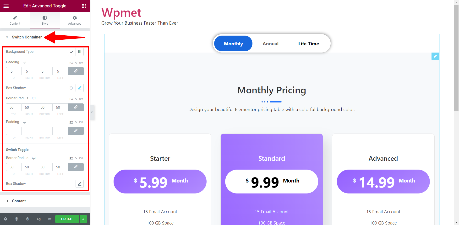 comment créer une bascule avancée dans wordpress