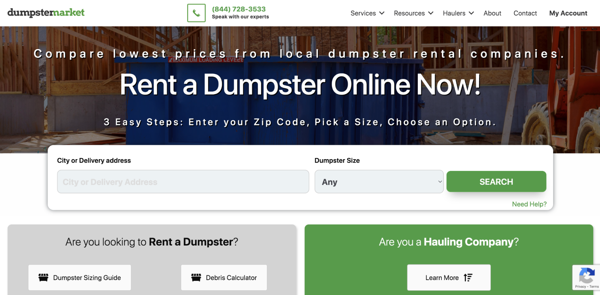 Mercado en línea Dumpster Market creado con WooCommerce
