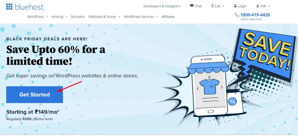 Распродажа в Черную пятницу на Bluehost