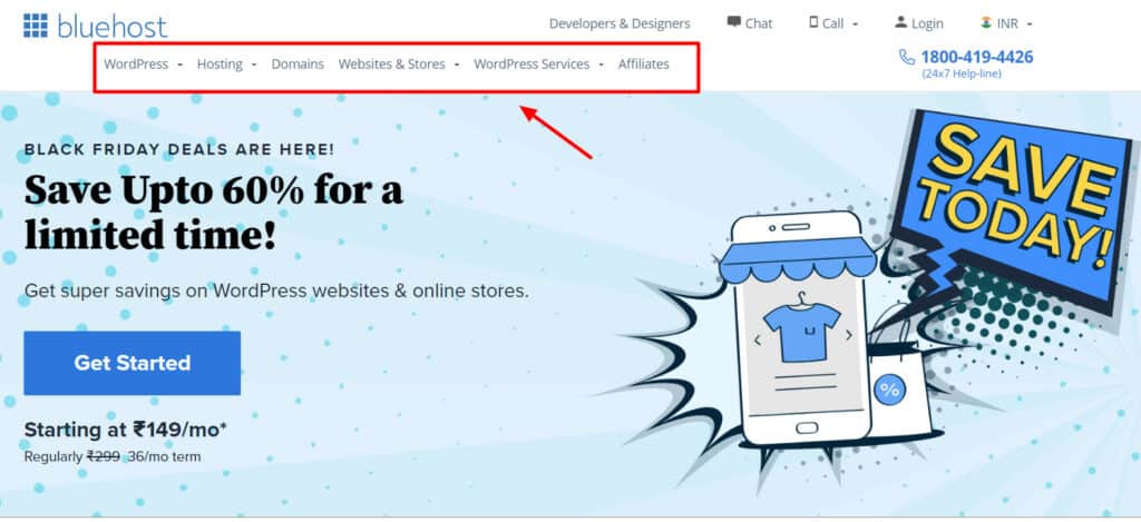 Выбор типа хостинга Bluehost