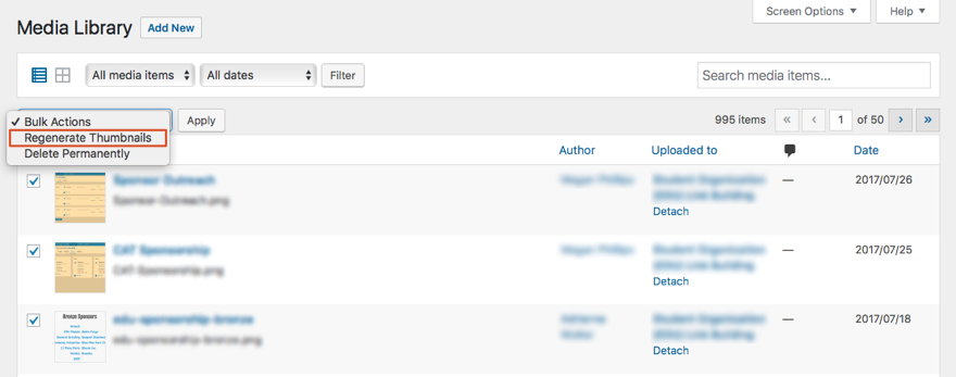 在 WordPress 中批量编辑图像