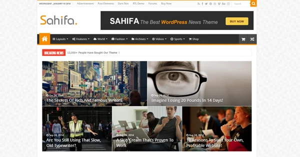 Tema de jornal WordPress mais usado em 2023 77 sahifa