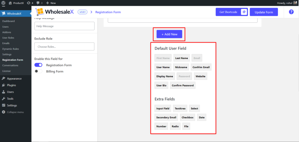 Como criar formulário de registro WooCommerce para usuários B2B e B2C 7 WholesaleX Registration Form Maker
