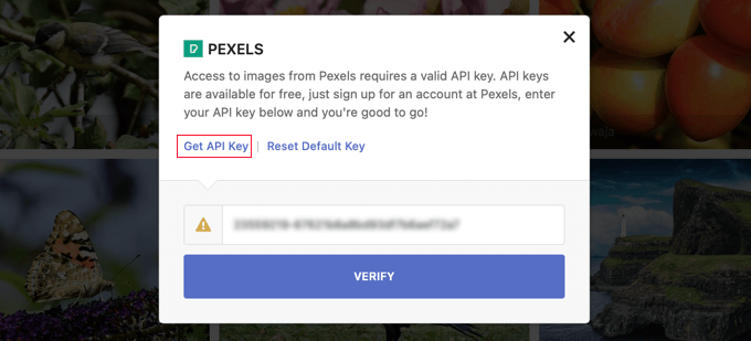 Pentru a găsi imagini în Pexels folosind imagini instantanee, veți avea nevoie de o cheie API