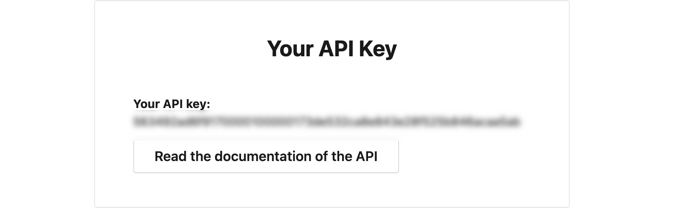 Copiați cheia API și inserați-o în câmpul de pe site-ul dvs. WordPress
