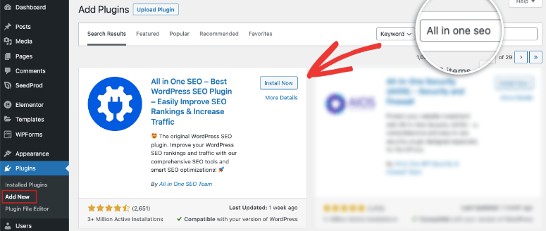 在 wordpress 中安装 aioseo - IsItWP - 免费的 WordPress 主题检测器