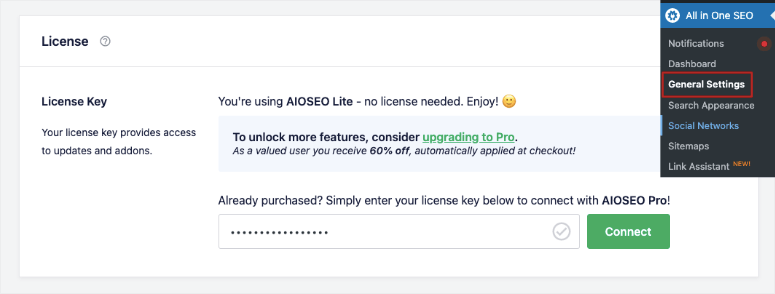 aioseo 在 wordpress 中添加许可证密钥 - IsItWP - 免费的 WordPress 主题检测器 aioseo add license key in wordpress