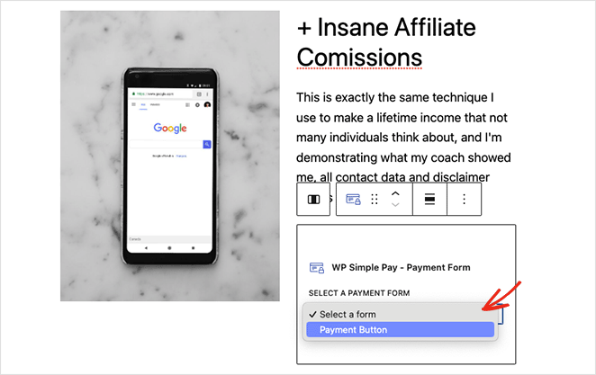 selectpaymentform - SeedProd Select WP Simple Pay payment form