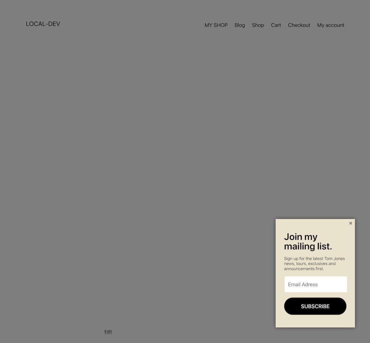 Pratinjau popup dibuat