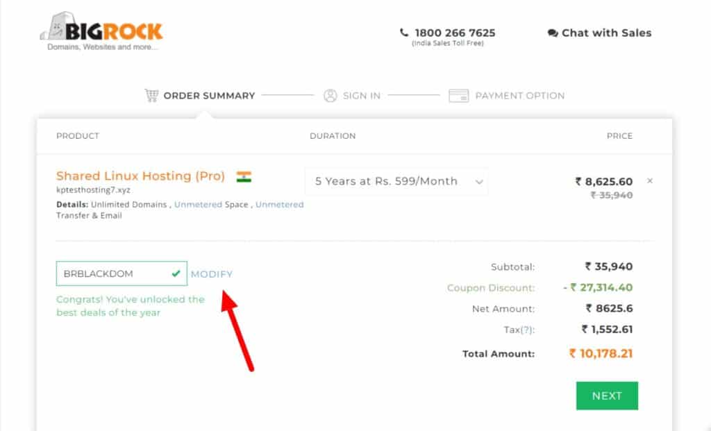Code promo BigRock