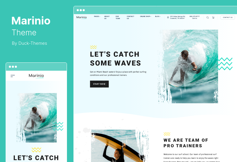 Tema Marinio - Tema WordPress per surf e immersioni subacquee