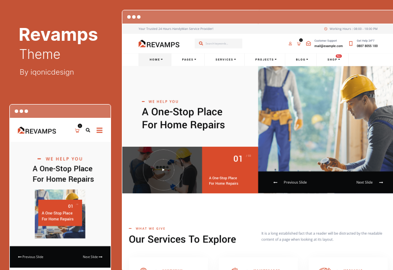 Revamps Theme - سمة WordPress Service Handyman Service