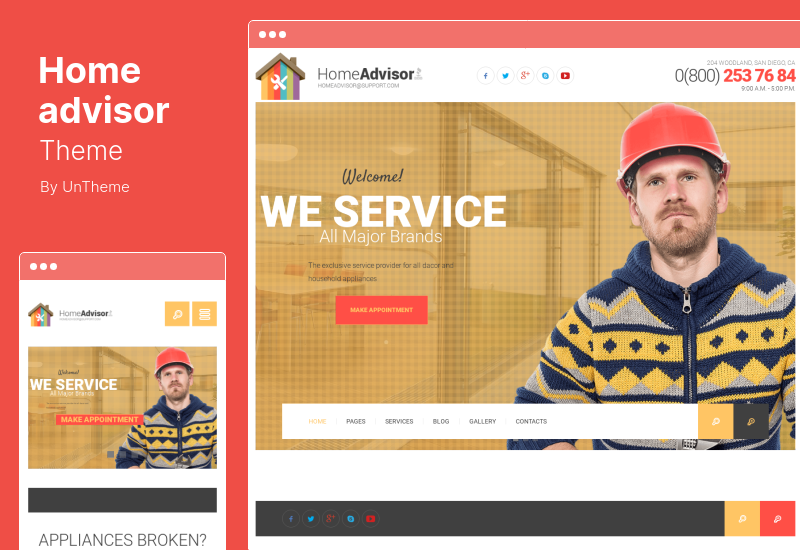 موضوع المستشار المنزلي - سمة WordPress الخاصة بإصلاح الأجهزة