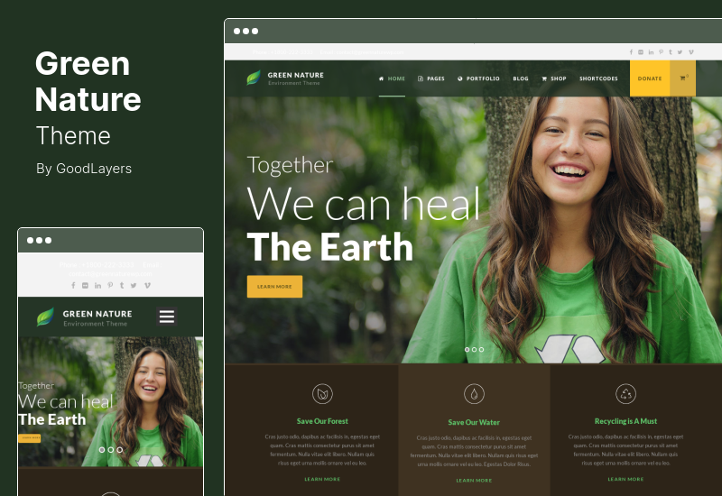 Tema Green Nature - Tema WordPress ambientale e senza scopo di lucro