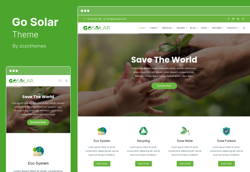 Tema GoSolar - Tema WordPress ecologico e naturale