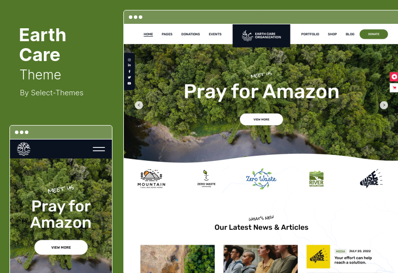 Tema EarthCare - Tema WordPress per l'ecologia e l'ambiente