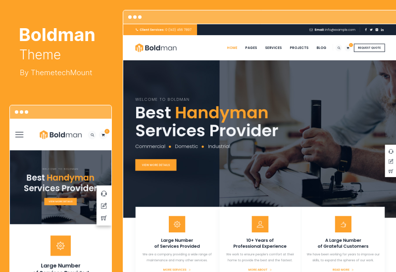 Boldman Theme - ธีม WordPress ของ Handyman Renovation Services