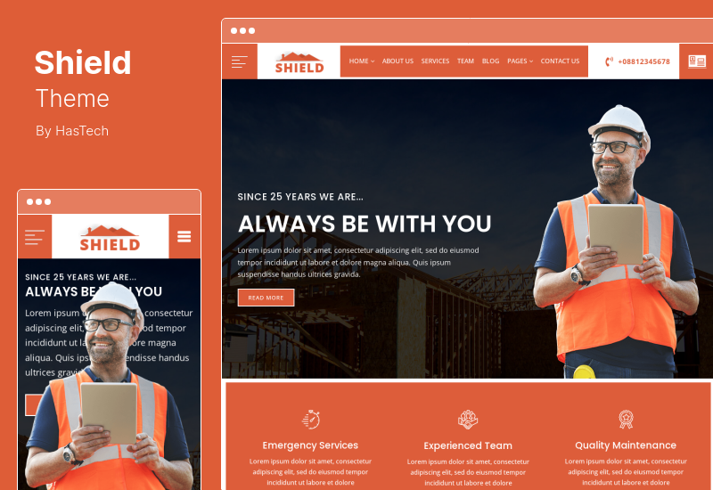 Shield Theme - ธีม WordPress Elementor บริการหลังคา